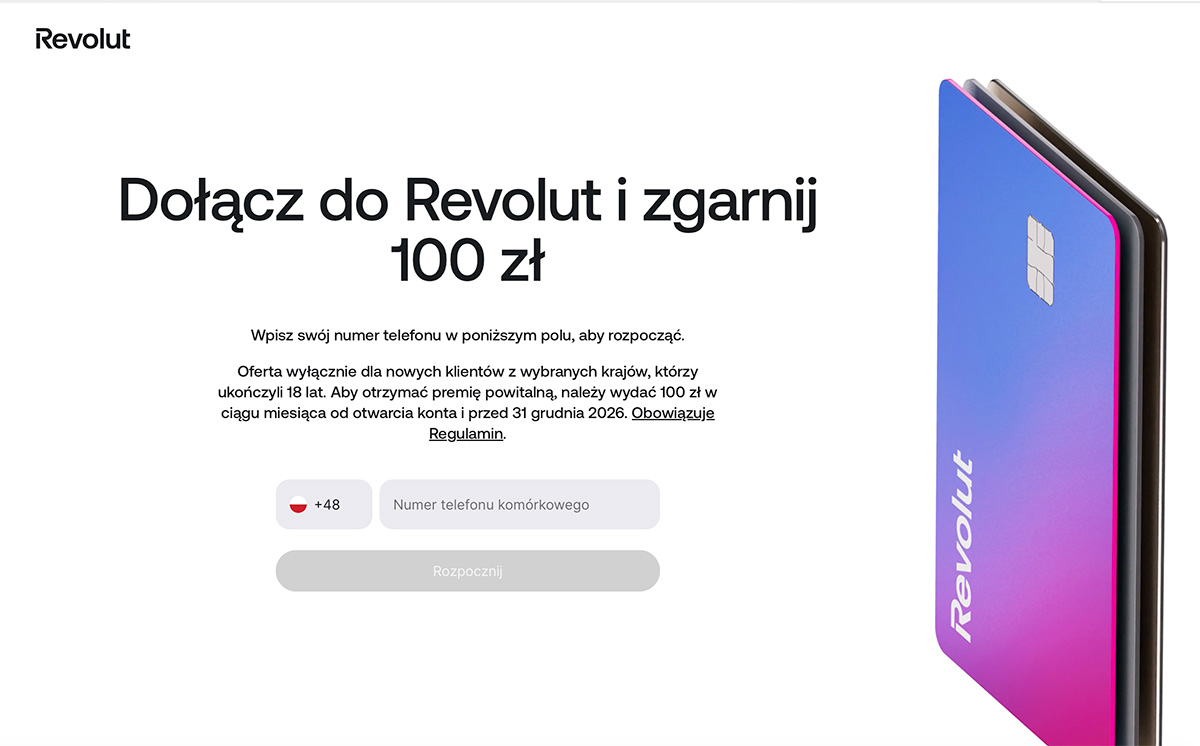 Revolut bonus 150 zł - promocja Marzec 2026