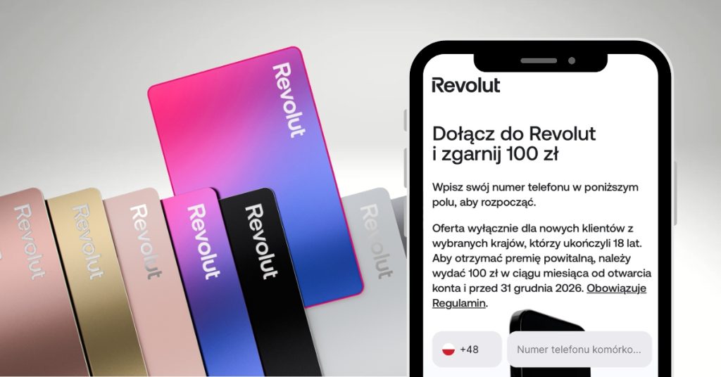 Revolut promocja 100 zł za rejestrację