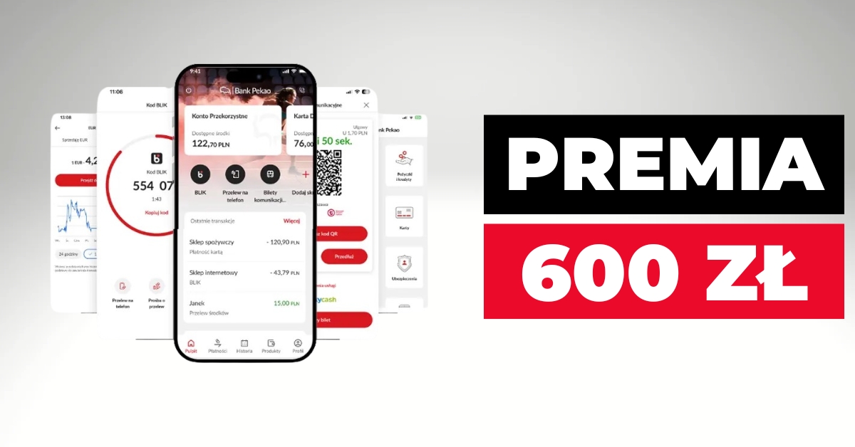 Pieniądze za założenie konta - Bank Pekao - kwiecień maj 2026